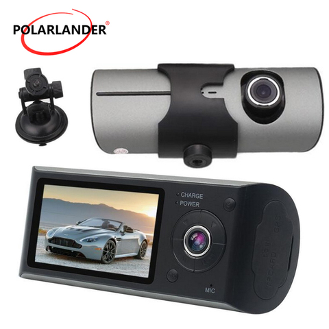 Видеокамера с двойным объективом 2,7 дюйма TFT LCD с GPS Двойная камера 3D G-Sensor X3000 R300 140 градусов широкоугольный Автомобильный видеорегистратор ► Фото 1/6