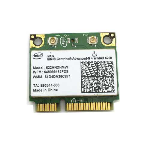 Беспроводная карта для centino Advanced-N + WiMAX Intel 6250, беспроводная мини PCI-E Двухдиапазонная карта 622ANXHMW 802.11a/b/g/n 300 Мбит/с ► Фото 1/4