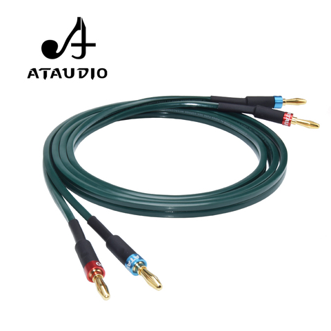 Цельный Hi-Fi кабель ATAUDIO для динамика с банановым штекером, позолоченный медный усилитель, провод для динамика, кабели ► Фото 1/6