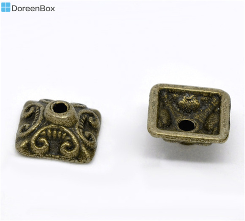 Doreen Box Pretty 50 бронзовые Концевики для бусин 10x10 мм (B13156) ► Фото 1/1