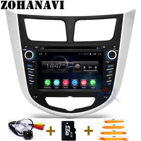 Автомобильный DVD-плеер, 2din Android 10,0 ОЗУ 2 ГБ для Hyundai Solaris accent Verna, Автомобильный gps навигатор, RDS радио, магнитола, BT WIFI карта ► Фото 1/6