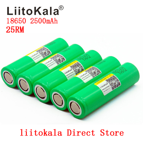Оригинальный аккумулятор Liitokala 18650 2500 мАч INR18650 25 RM 20A разрядные литиевые батареи ► Фото 1/5