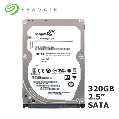 Внутренний жесткий диск Seagate, для ноутбуков и ПК, 2,5 дюйма, 320 ГБ, SATA2-SATA3, 2 МБ/16 МБ, 5400-7200 об/мин, 320 Мб/с, жесткий диск ► Фото 1/6