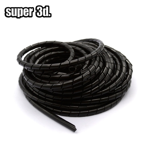 Спиральный кабель для шлангов, диаметр 8 мм, 13-метровая часть, черный шнур для управления 3D принтерами, полиэтилен ► Фото 1/3