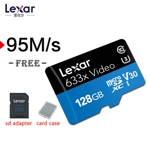 Lexar Original 633x 95 МБ/с./с Micro SD 256 ГБ 512 Гб карты 32 Гб SDHC Class10 64 Гб 128 Гб карта памяти SD Адаптер для Gopro Nintendo switch ► Фото 1/6