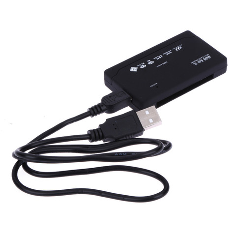 Черный считыватель карт памяти все в одном USB внешний кардридер SD SDHC Mini Micro M2 MMC XD CF ридер для MP3, цифровой камеры ► Фото 1/6