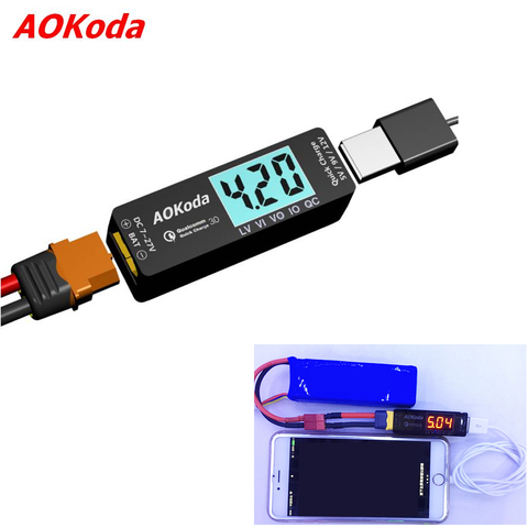 AOKoda Lipo-USB преобразователь питания QC3.0 адаптер быстрое зарядное устройство для смартфона планшета ПК высокое качество ► Фото 1/6