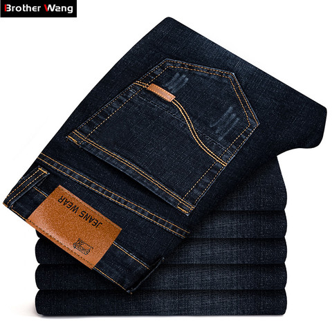 Мужские узкие джинсы Brother Wang, черные эластичные джинсы в классическом деловом стиле, модель 2022, 108 ► Фото 1/6