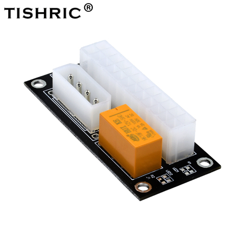 Адаптер TISHRIC Add2psu с двойным блоком питания, 24 контакта, ATX на 4 контакта, разъем Molex, источник питания, синхронизация, стартер для майнинга Btc, удлинитель кабеля, карта ► Фото 1/1