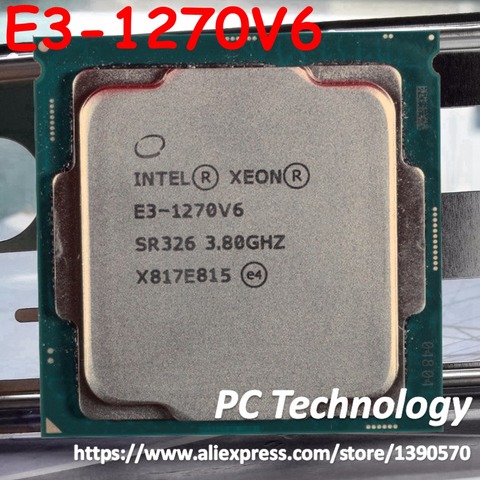 Оригинальный процессор Intel Xeon 3,80 ГГц, четырехъядерный процессор, 8 Мб, 1270, V6, LGA1151, 14 нм, 72 Вт, E3 1270V6, бесплатная доставка, E3, V6 ► Фото 1/1