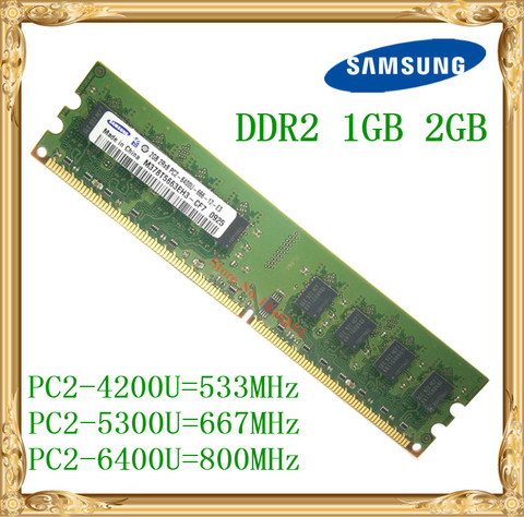 Память Samsung для настольного компьютера, 1 ГБ, 2 ГБ, 4 Гб, DDR2, 533, 667, 800 МГц, PC2-5300 6400U, ОЗУ для ПК 800, 6400, 2G, 240-pin ► Фото 1/1