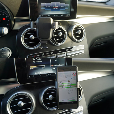Автомобильный держатель для телефона Mercedes-Benz C GLC Class W205 X253, крепление на вентиляционное отверстие, зажим с вращением на 360 градусов, кронштейн для беспроводной зарядки ► Фото 1/6