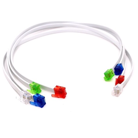 2 шт./лот DIY 6 ядер 6P6C Джампер-кабель красочный разъем RJ12 штекер NXT EV3 игрушечный кабель для передачи данных для робота ► Фото 1/6