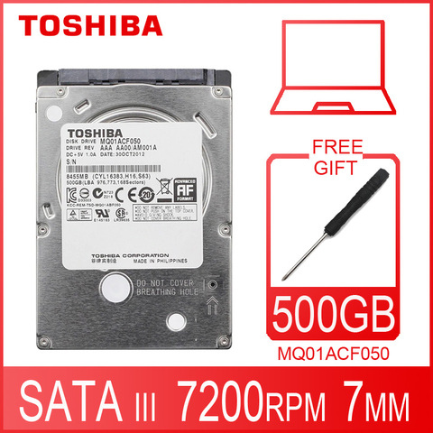 TOSHIBA внутренний жесткий диск для ноутбука, 500 Гб, 500 Гб, 2,5 дюйма, 7200 об./мин. ► Фото 1/6