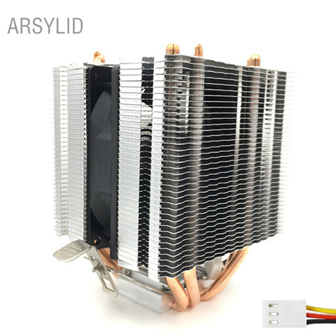 Кулер для процессора ARSYLID, 3PIN, 4 тепловых трубы, 9 см, вентилятор охлаждения для Intel LGA775, 1151, 1366, 2011, охлаждение для AMD AM3, AM4, вентилятор радиатора ► Фото 1/4