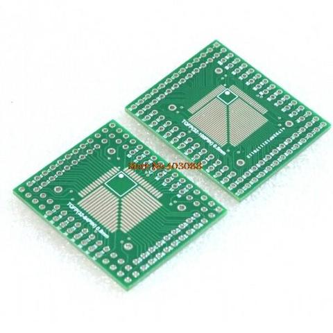 5 шт. QFP TQFP LQFP FQFP 32 44 64 80 100 LQF SMD Поворотный адаптер DIP плата PCB преобразователь пластина 0,5/0,8 мм ► Фото 1/1