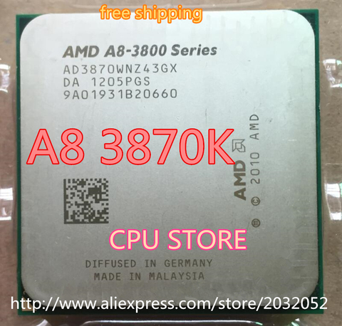 Процессор AMD A8-3870K A8 3870K A8 3870 FM1 3,0 ГГц, 4 Мб, 100 Вт, процессор FM1, 100% рабочий, бесплатная доставка ► Фото 1/1