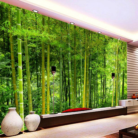 Новейшая Высококачественная бамбуковая настенная бумага для гостиной, фона для телевизора, дивана, настенная 3D настенная 3D Природа, ландша... ► Фото 1/6