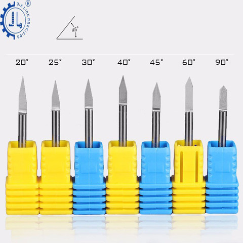 10 шт. твердосплавные гравировальные долота 3,175 мм фреза с ЧПУ 10/15/20/30 градусов фрезерные инструменты ► Фото 1/4