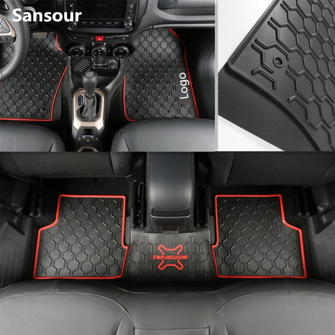 Sansour 3D органайзер для багажника, поднос, коврик для пола, коврик для подклада, коврик, резина, синтетическая кожа, для Jeep Renegade 2015-2022 ► Фото 1/6