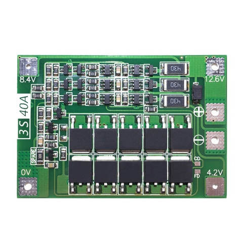 3S 40A для отвертки, 12 В, li-ion, 18650, Bms Pcm, плата защиты аккумулятора, Bms Pcm с балансом, Модуль упаковки литий-ионных аккумуляторов ► Фото 1/6