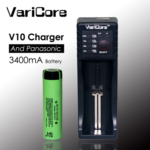 Литиевое зарядное устройство VariCore V10 1,2 в 3,7 в 3,85 В AA / AAA 18350 26650 10440 18650 14500 16340 + аккумулятор 25500 мАч ► Фото 1/1