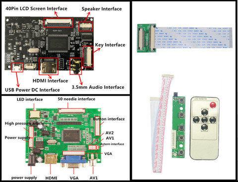 Плата контроллера TTL с ЖК-дисплеем, HDMI, VGA, 2AV, для 7-дюймового, с автоматической поддержкой Raspberry Pi, плата драйвера ► Фото 1/1