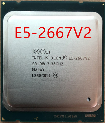 Процессор Intel Xeon E5 2667 v2, 3,3 ГГц, 8 ядер, 16 потоков, 25 Мб кэш-памяти, SR19W, 130 Вт ► Фото 1/1