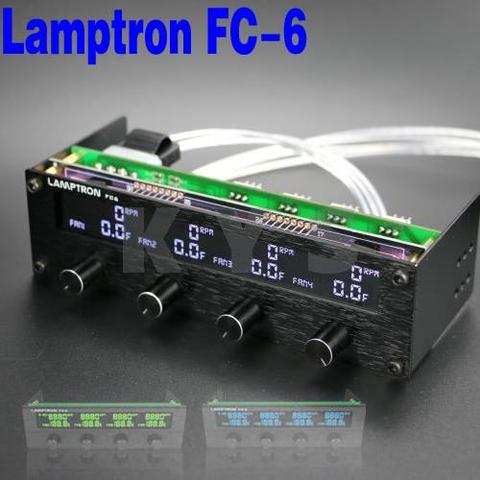 Контроллер скорости вентилятора Lamptron FC6 5,25, 4-канальный ЖК-экран ► Фото 1/1
