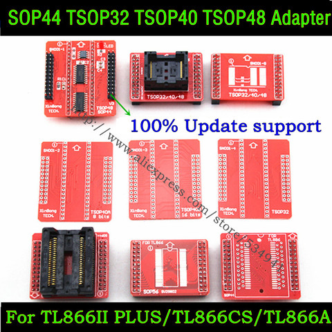TSOP32 TSOP40 TSOP48 SOP44 SOP56 гнезда адаптеров XGecu TL866II Plus MiniPro TL866CS/A универсальный программатор, 9 шт. ► Фото 1/6