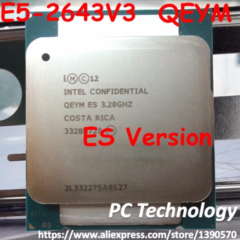 Оригинальный процессор Intel Xeon CPU E5 2643V3, версия ES E5-2643V3 3,20 ГГц (макс. 2643 ГГц), 30 МБ, 6-ядерный ► Фото 1/1