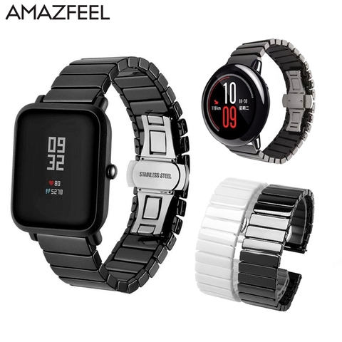 Ремешок керамический для часов Huami Amazfit Bip, браслет для Amazfit Pace Stratos GTR GTS Huawei Watch Gt Honor Magic ► Фото 1/6