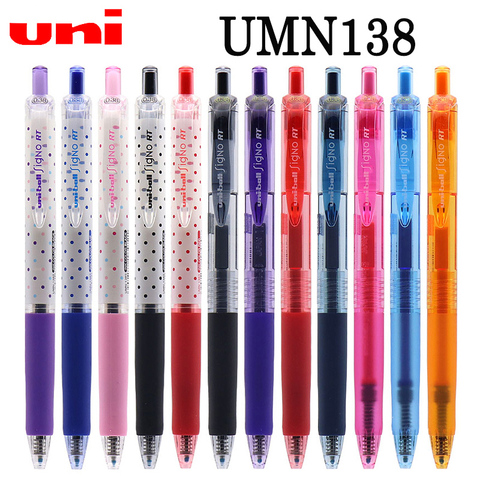 1 шт. UNI Press Style Gel Pen Uni-ball Signo RT UMN-138 Ultra Fine 0,38 мм автоматическая/Выдвижная цветная ручка черный/синий/красный/темно-синий ► Фото 1/6