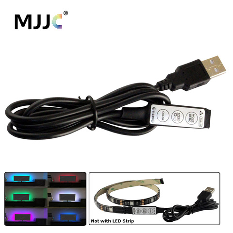 USB RGB светодиодный контроллер 5 в постоянного тока, мини 3 клавиши с 1 м USB-кабелем для 5 в RGB светодиодной ленты, 4-контактный светодиодный контр... ► Фото 1/5