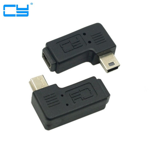 Мини USB 5-контактный штекер к гнезду, Удлинительный адаптер 90 градусов, левый и правый угловой Мини USB адаптер ► Фото 1/6