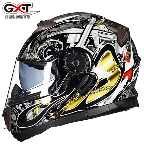 Новый GXT 160 откидной мотоциклетный шлем двойная линза шлем с полным лицом Casco Racing Capacete ► Фото 1/6