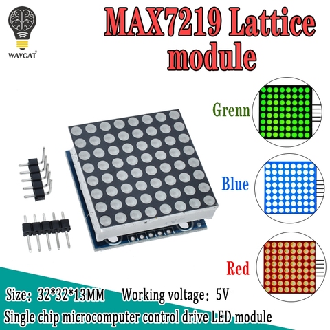 Модуль точечной матрицы MAX7219, модуль микроконтроллера, дисплей, готовые товары, могут быть вместе для программирования arduino ► Фото 1/6