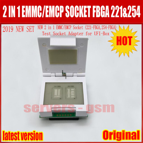 Новинка 2022, оригинальный 2 в 1 разъем EMMC/EMCP (221-FBGA,254-FBGA), тестовый адаптер гнезда для UFI-коробки ► Фото 1/4