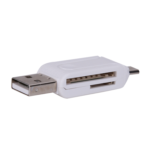 2 в 1 USB OTG кардридер, Универсальный Micro USB OTG TF/SD кардридер, телефонные удлинители, Micro USB OTG адаптер ► Фото 1/6
