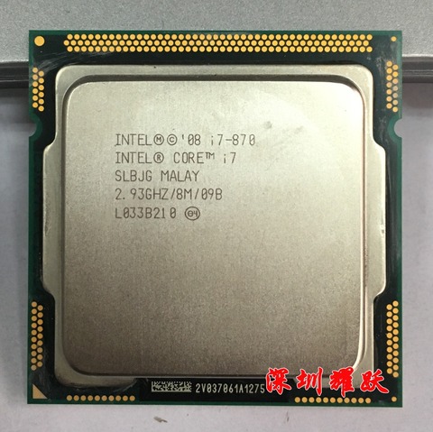 Процессор Intel Core i7-870 i7 870 (кэш 8 МБ, 2,93 ГГц) LGA1156 ► Фото 1/1