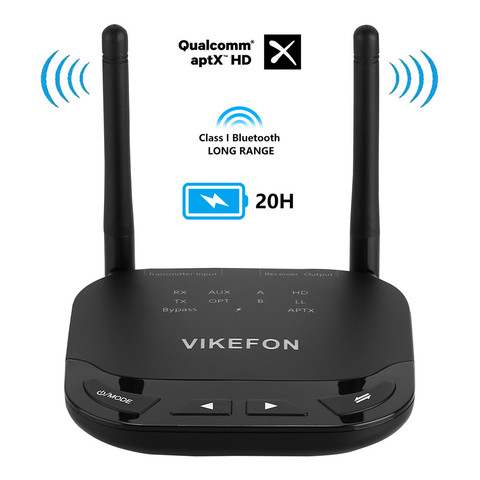 Bluetooth 5,0 аудио передатчик VIKEFON 3,5 фута/80 м приемник AptX HD/LL с низкой задержкой для телевизора автомобиля пк беспроводной адаптер SPDIF мм AUX RCA ► Фото 1/6