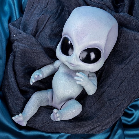 NPK 14-дюймовая Реалистичная кукла reborn baby-Инопланетянин, детальная игрушка из винила, коллекционная детская игрушка ► Фото 1/5