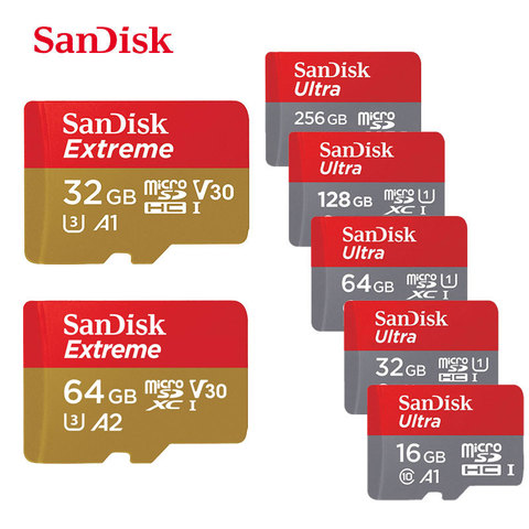 Карта памяти SanDisk Micro SD, класс 10, карта памяти Micro SD 128 ГБ 200 ГБ 256 ГБ 64 ГБ 32 ГБ 16 ГБ, SDHC/SDXC Max 100 м/с TF Trans Flash ► Фото 1/6