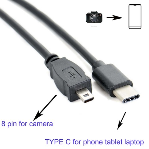 OTG кабель типа C для камеры Nikon Coolpix D7100 D5300 D5200 D5100 D3300 D3200 S9500 Для Редактирования Фото и видео на телефон ► Фото 1/6
