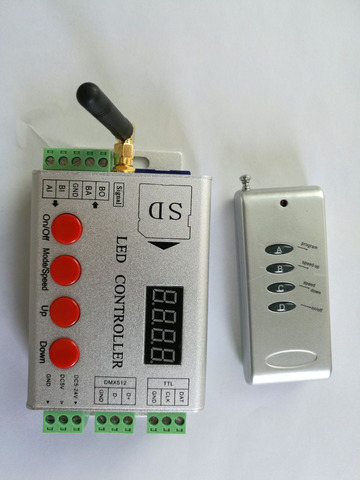 Светодиодный контроллер радиочастотных пикселей; SD-карта; Контроллер 2048 пикселей; Поддержка консоли dmx (для выбора программ);APA102/WS2812B/WS2811 ► Фото 1/1