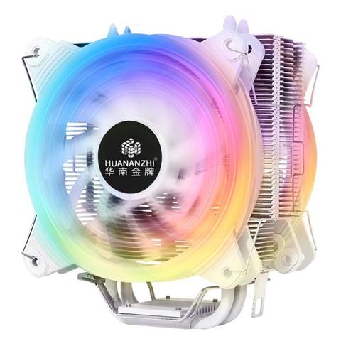 HUANANZHI ICE A600 4 heatpipes cpu cooler для Intel/AMD чистый алюминий 4 трубки двойной вентилятор светодиодный процессор радиатор бесшумный вентилятор ► Фото 1/6