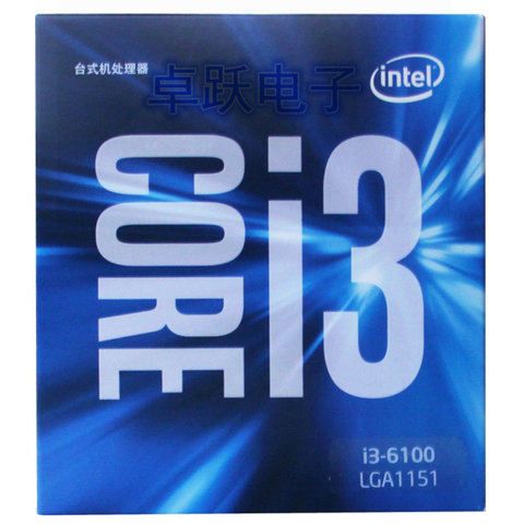Бесплатная доставка, новый оригинальный процессор Intel Core I3 6100 I3-6100 3,7 ГГц LGA1151 14 нм, двухъядерный ► Фото 1/1