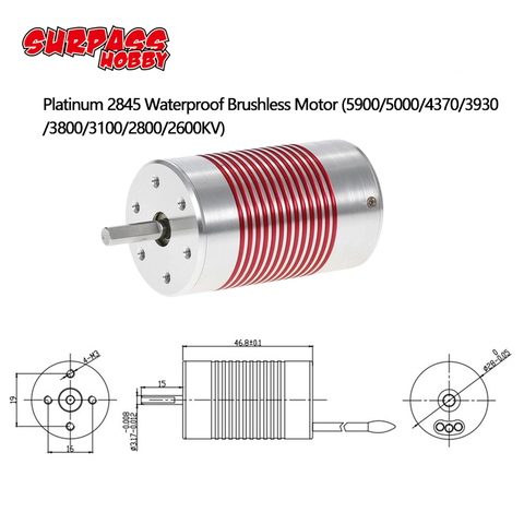 SURPASSHOBBY платиновая Водонепроницаемая серия 2845 4370KV 3930KV 3100KV бесщеточный двигатель для Wltoys 12428 HG P601 1/14 1/12 RC Car ► Фото 1/5