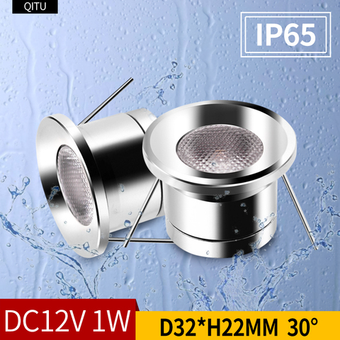 Потолочный прожектор для ванной комнаты IP65 открытый водонепроницаемый встроенный шкаф круглый светодиодный светильник фокус DC12V мини небольшой светильник-точечный светильник ► Фото 1/5