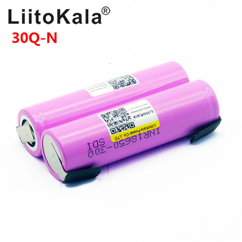 Оригинальный литий-ионный аккумулятор Liitokala 18650 3000 мАч INR18650 30Q 20A разрядный литий-ионный аккумулятор высокий разряд + DIY nicke ► Фото 1/6